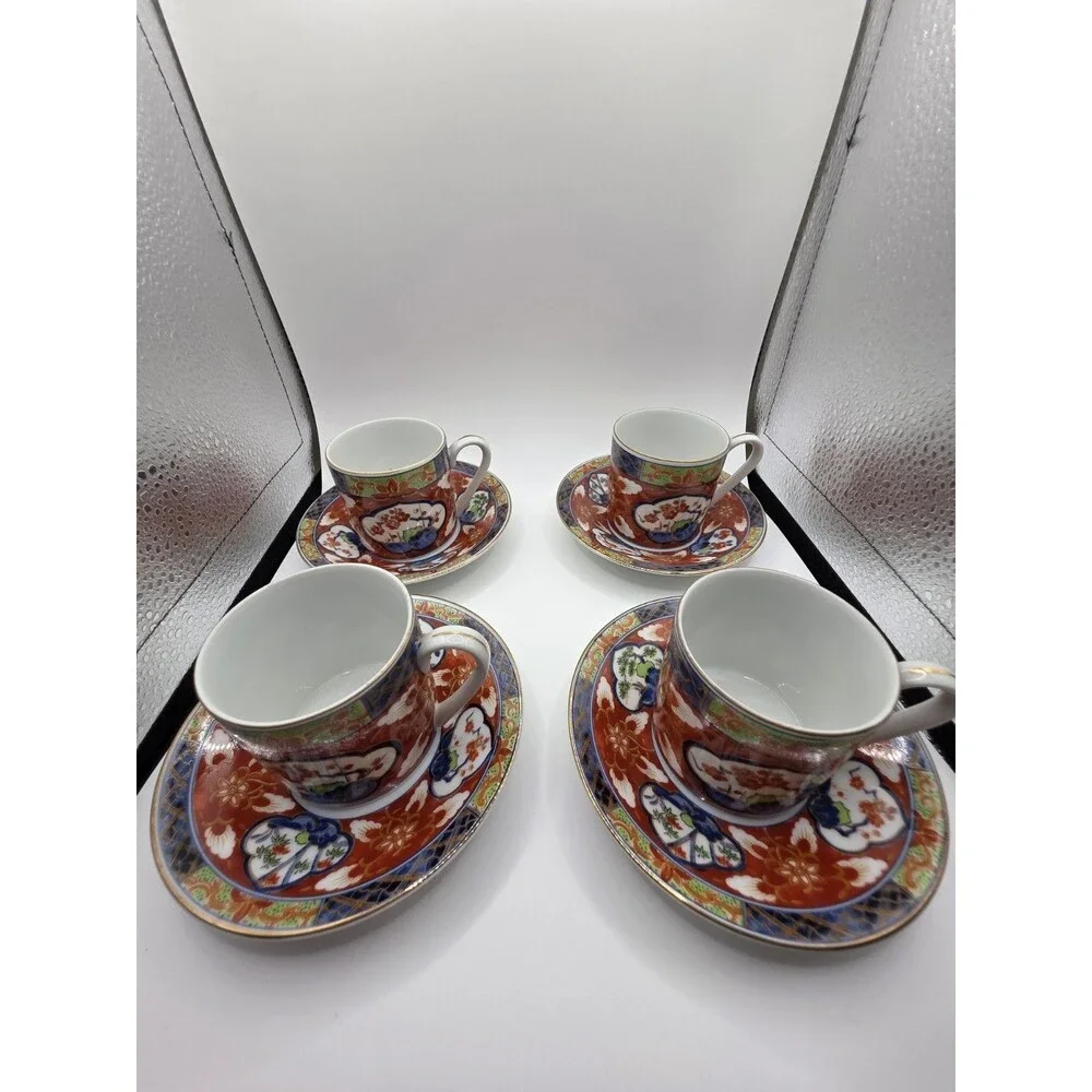 Takashimaya Made in Japan Porcelain Floral Painted Cup & Saucer Set 8 oz